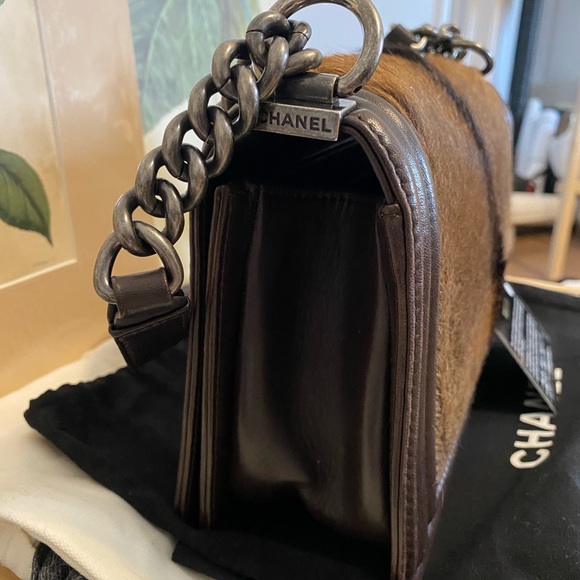 Boy Flap Bag Fur with Leather Old Medium - Picture 5 of 12